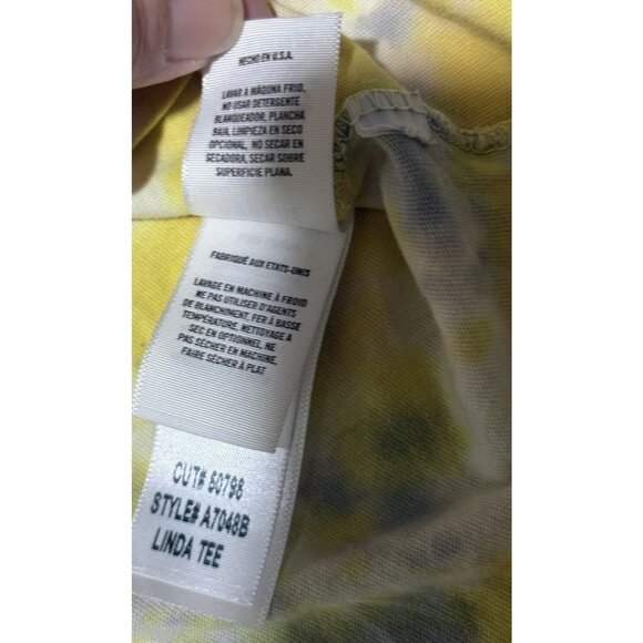 Agolde Women's Linda Boxy T-Shirt Dip Dye Yellow Tee Short Sleeve sz XS X Small - Picture 5 of 10